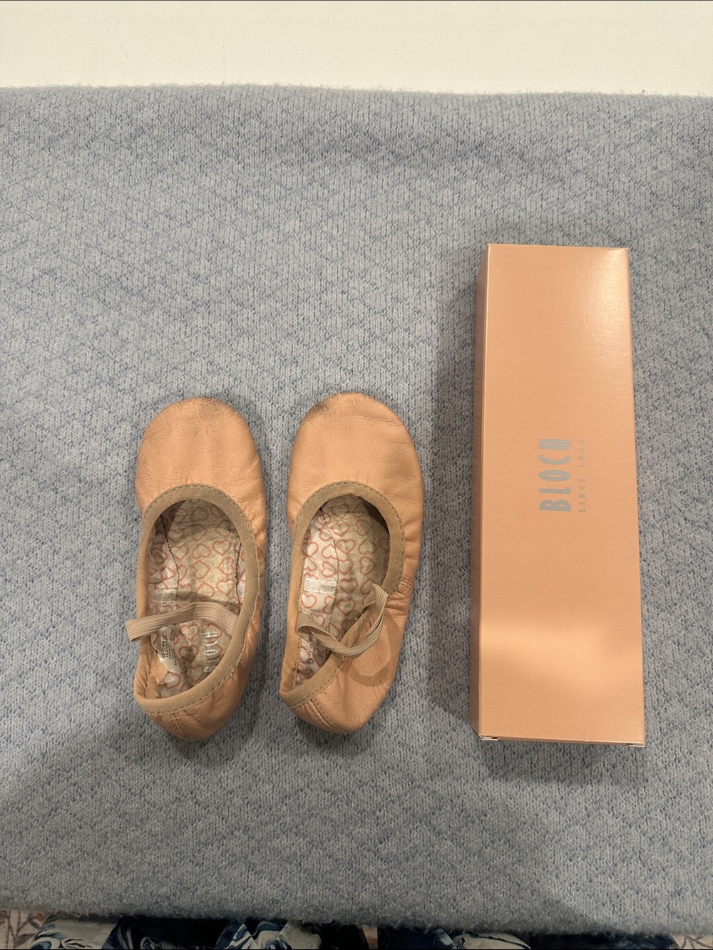 Bloch Beige Leather Ballet Flats with Elastic Strap